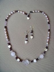 Romantic Rose Quartz and Pearl Set